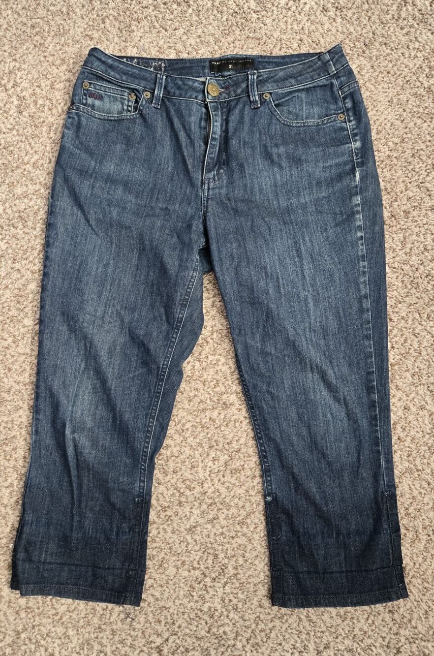 MARK JACOBS Dark Wash Debbie 004 Stretch Low Rise Skinny Crop Jeans Sz 31